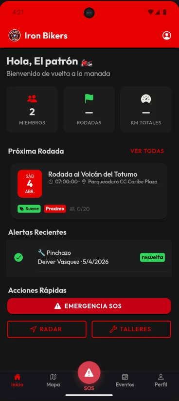 Iron Bikers App Dark Mode