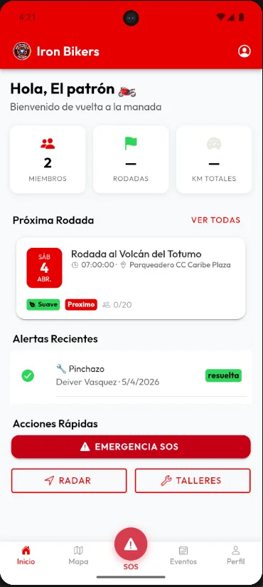 Iron Bikers App Light Mode